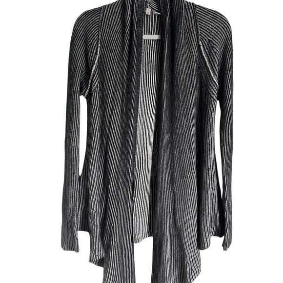 Anthropologie MOTH grey ribbed waterfall cardigan small sweater cotton - Picture 1 of 7